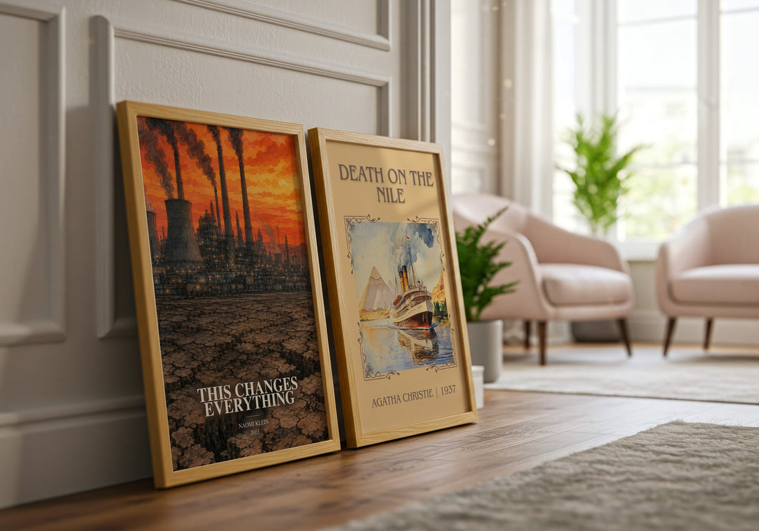 This Changes Everything watercolour print framed by window – literary home decor