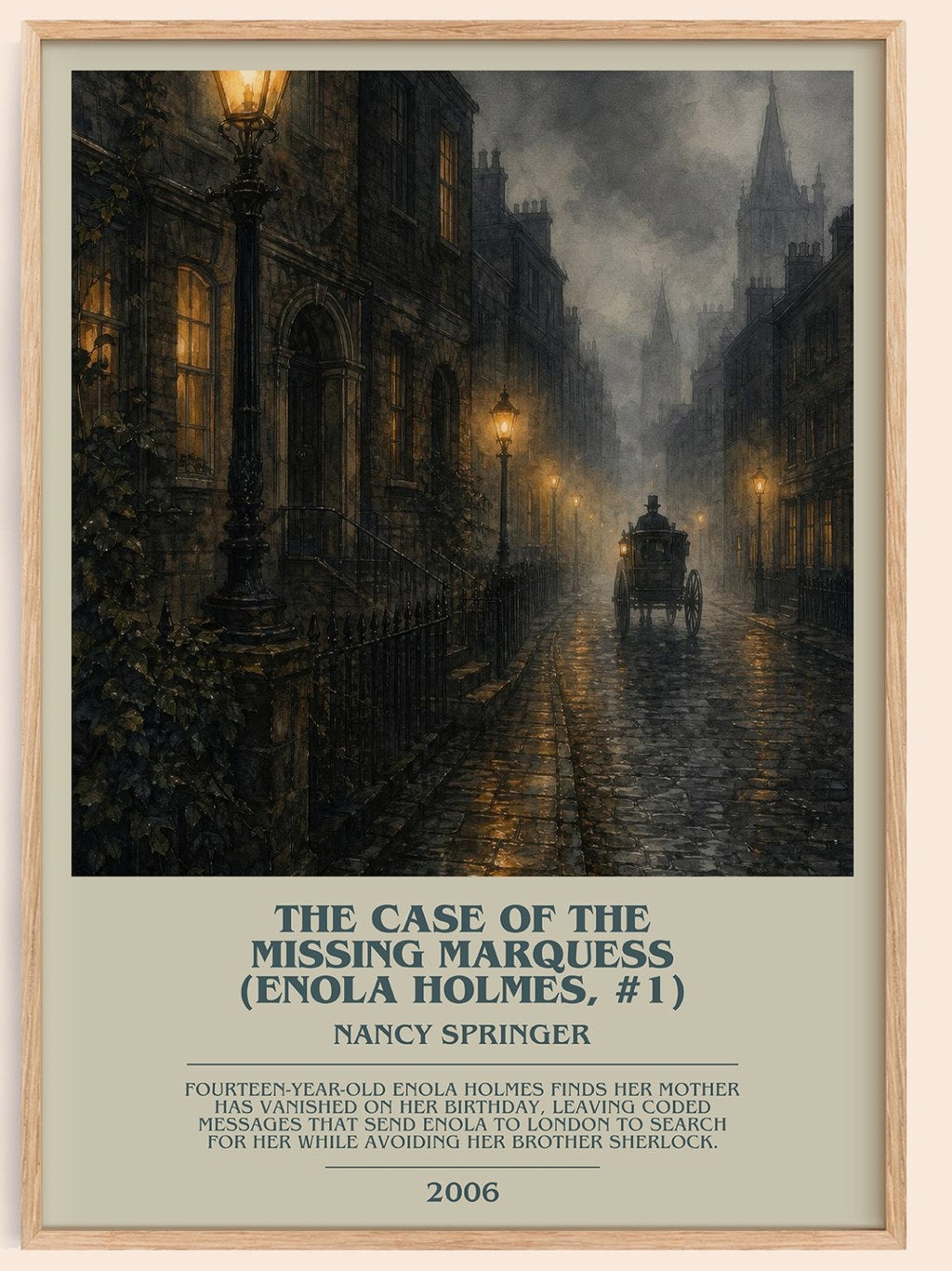 The Case of the Missing Marquess (Enola Holmes, #1) bookish book poster by Nancy Springer – framed literary art print