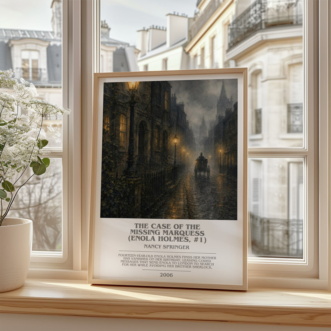 The Case of the Missing Marquess (Enola Holmes, #1) bookish poster colour and style options – Nancy Springer book art