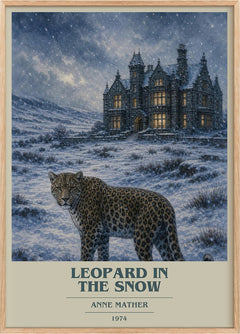 Leopard in the Snow Book Cover Poster by Anne Mather