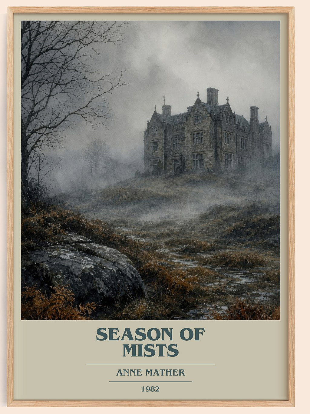 Season of Mists book cover book poster by Anne Mather – framed literary art print