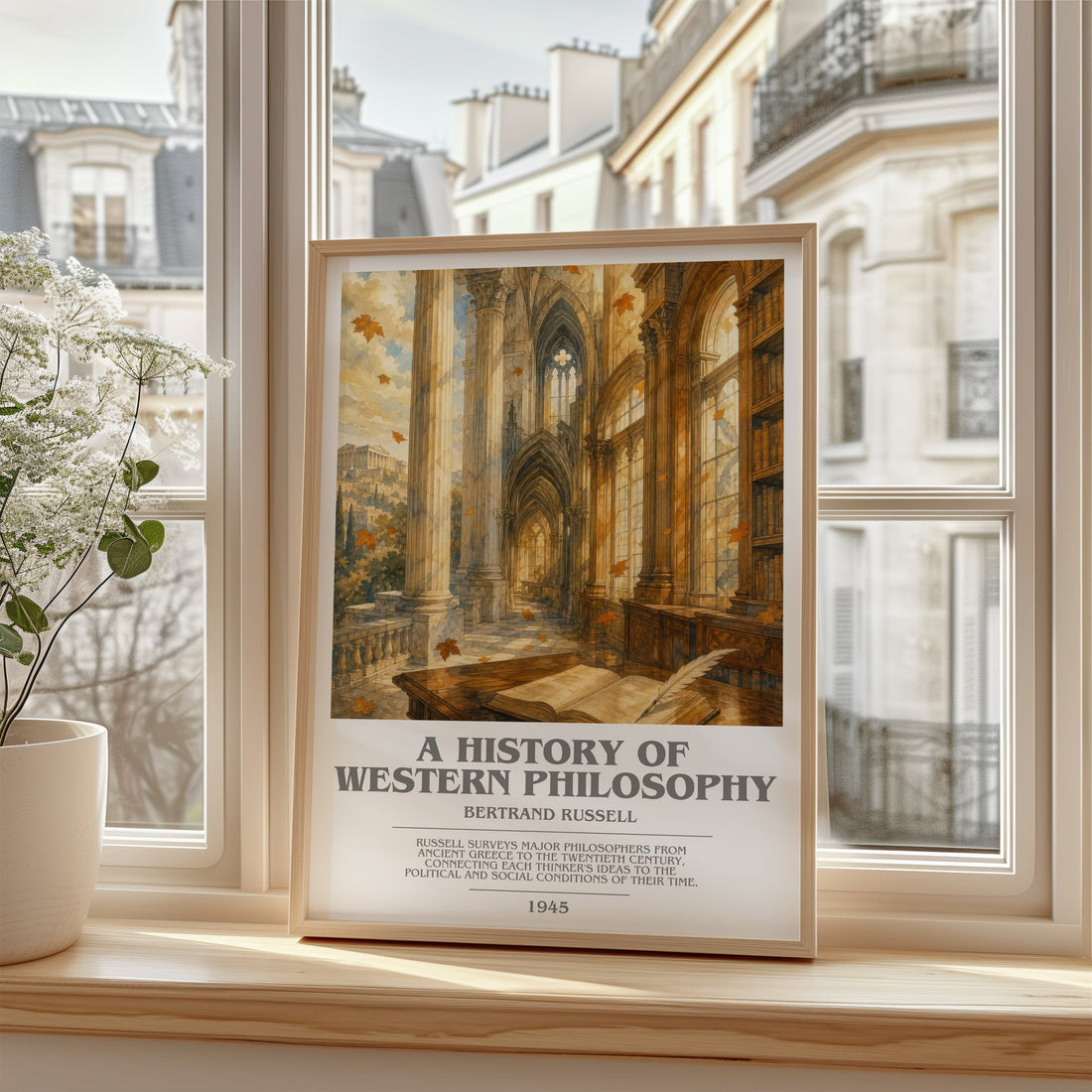A History of Western Philosophy bookish poster colour and style options – Bertrand Russell book art