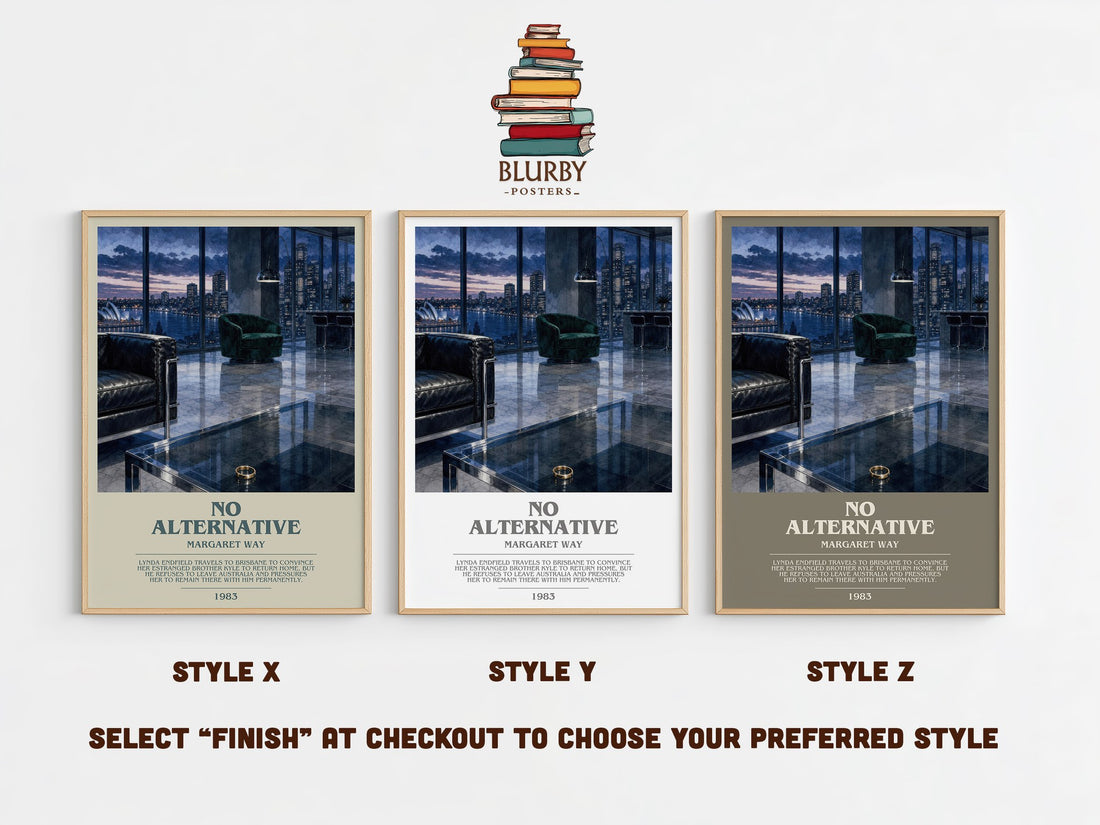 No Alternative bookish print in frame leaning in hallway – romance wall art (mockup)