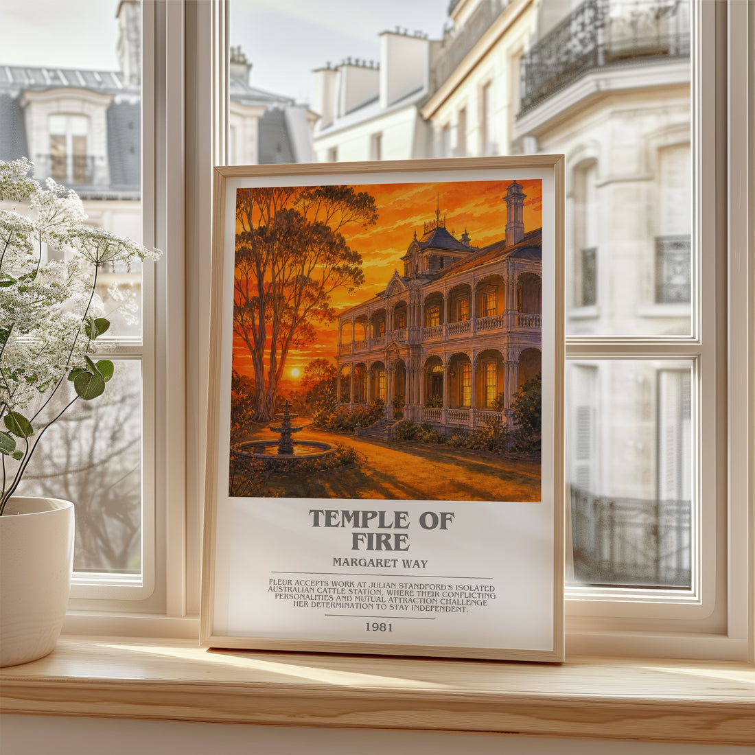 Temple of Fire bookish poster colour and style options – Margaret Way book art