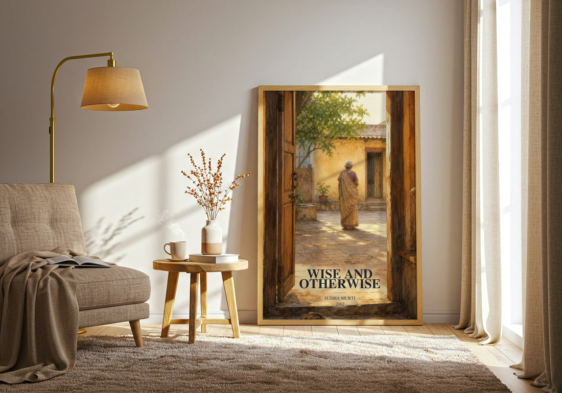 Wise and otherwise watercolour print in frame leaning in hallway – memoir wall art