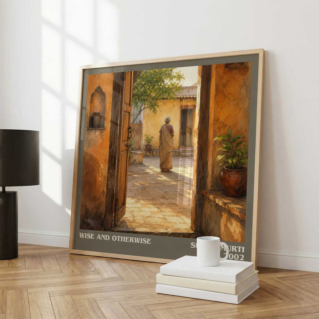Wise and otherwise literary print framed by window – literary home decor