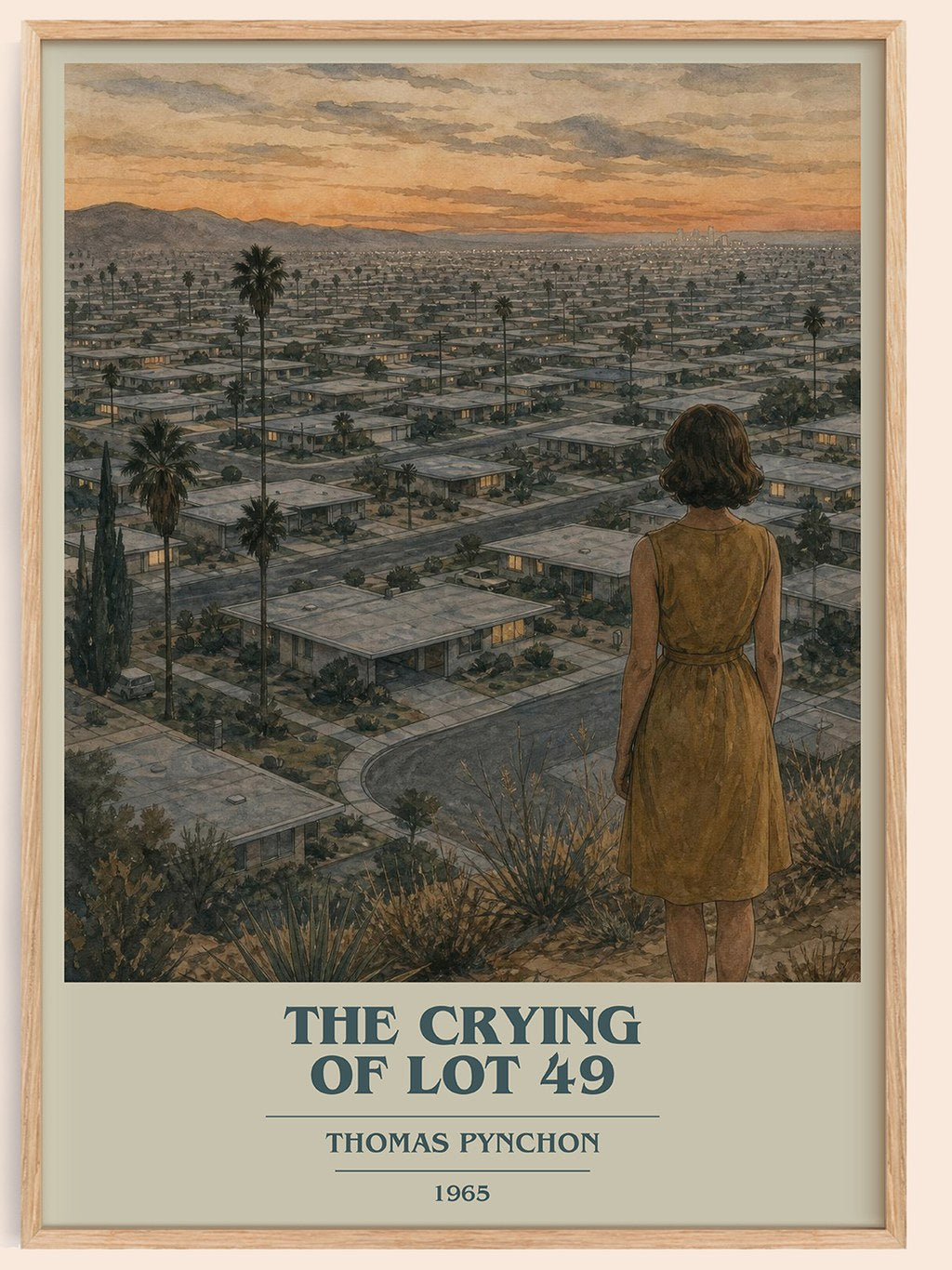 The Crying of Lot 49 book cover book poster by Thomas Pynchon – framed literary art print