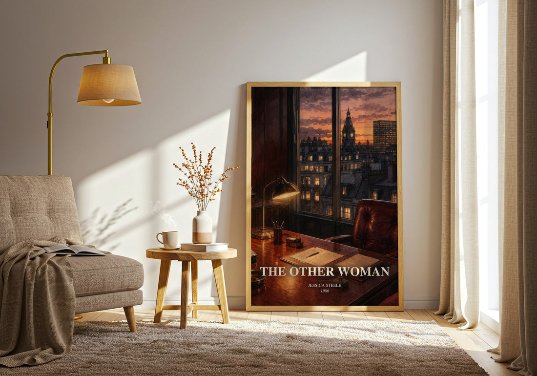 The Other Woman watercolour print in frame leaning in hallway – romance wall art