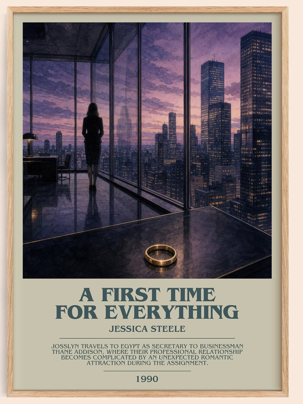 A First Time for Everything bookish book poster by Jessica Steele – framed literary art print