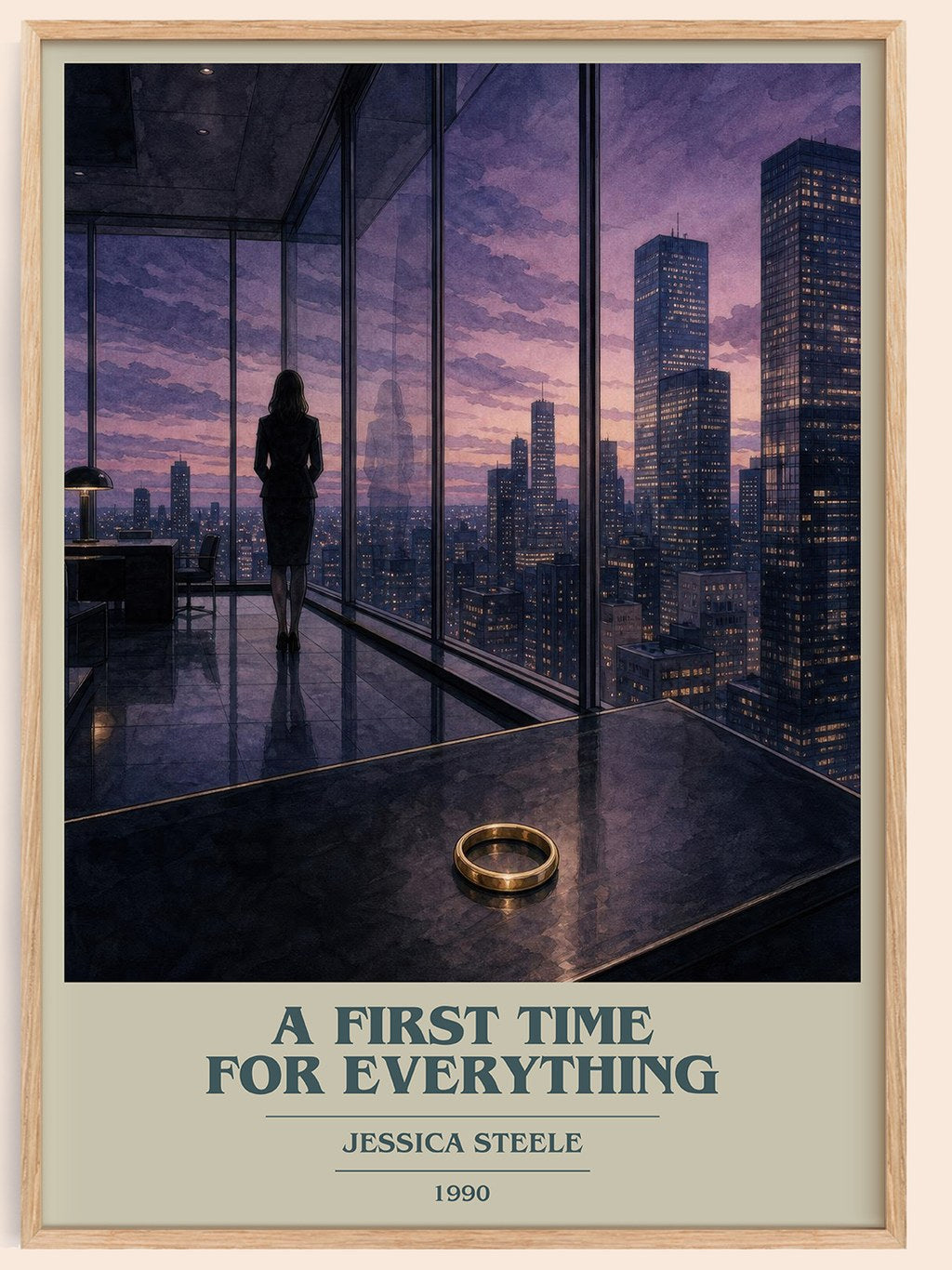 A First Time for Everything book cover book poster by Jessica Steele – framed literary art print
