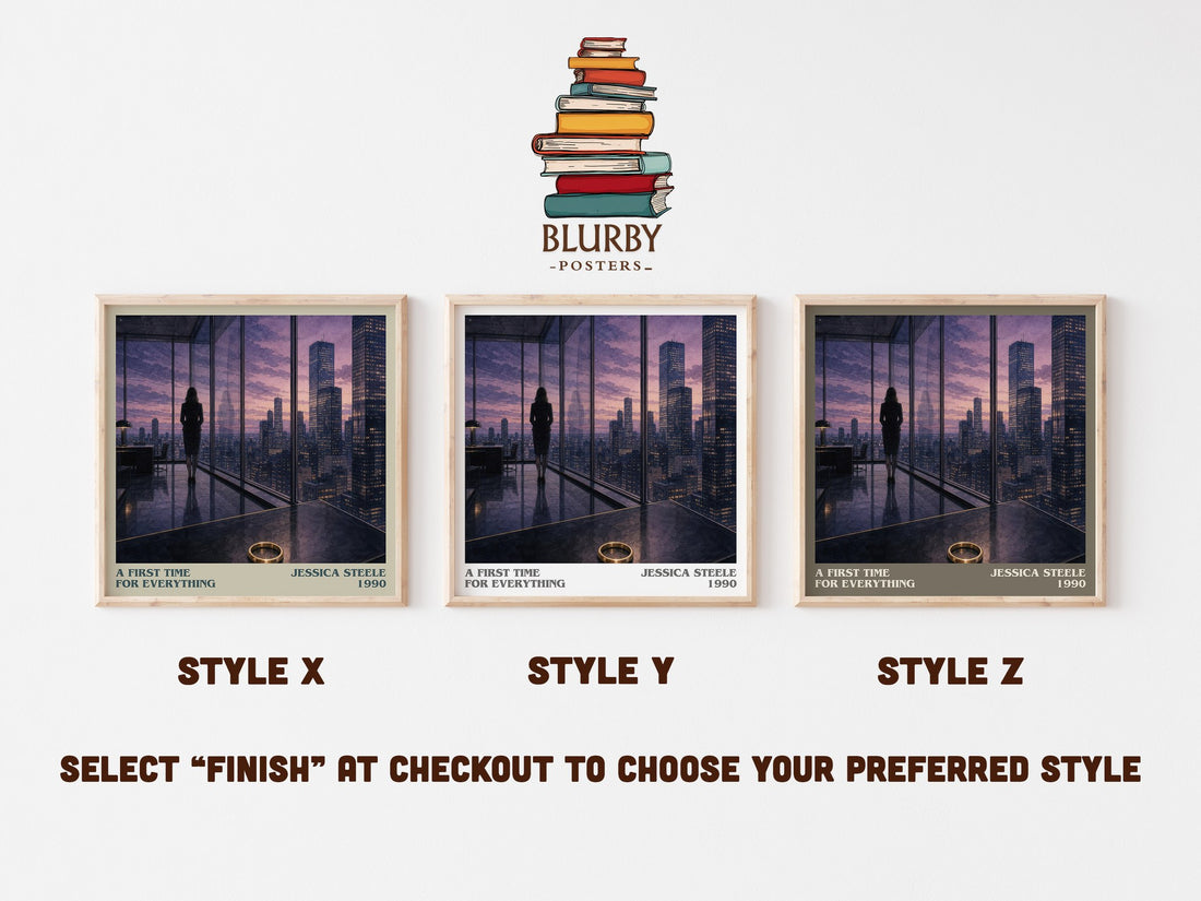 A First Time for Everything literary print in frame leaning in hallway – romance wall art (mockup)