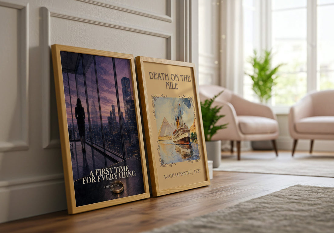 A First Time for Everything watercolour print framed by window – literary home decor
