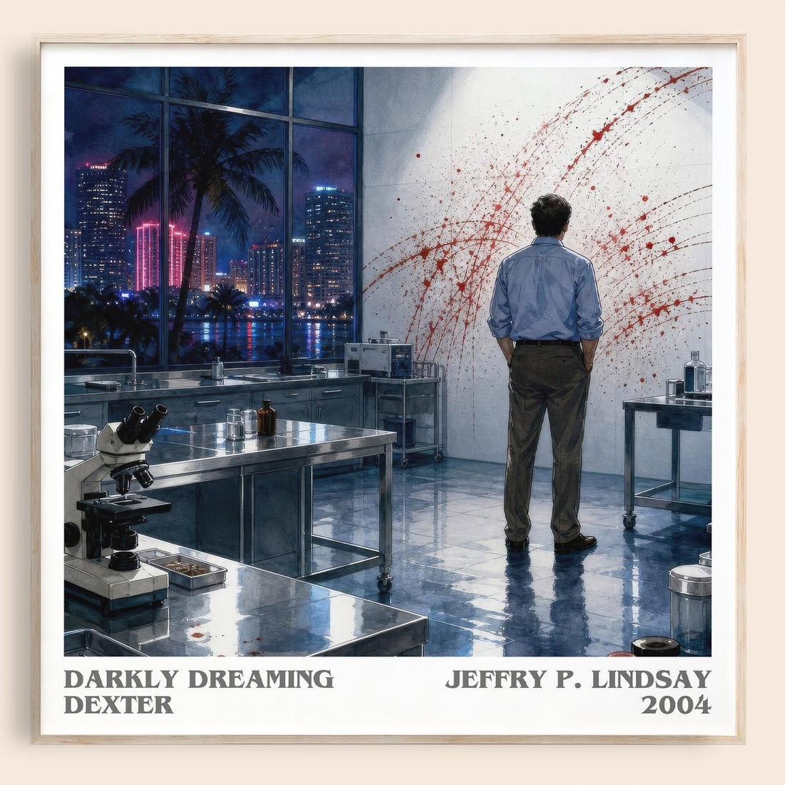 Darkly dreaming Dexter literary book poster by Jeffry P. Lindsay – framed literary art print