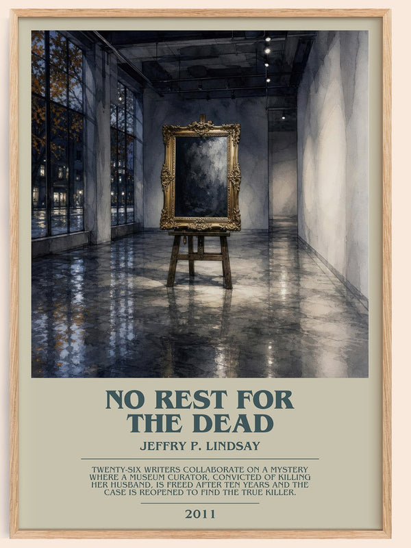 No Rest for the Dead bookish book poster by Jeffry P. Lindsay – framed literary art print