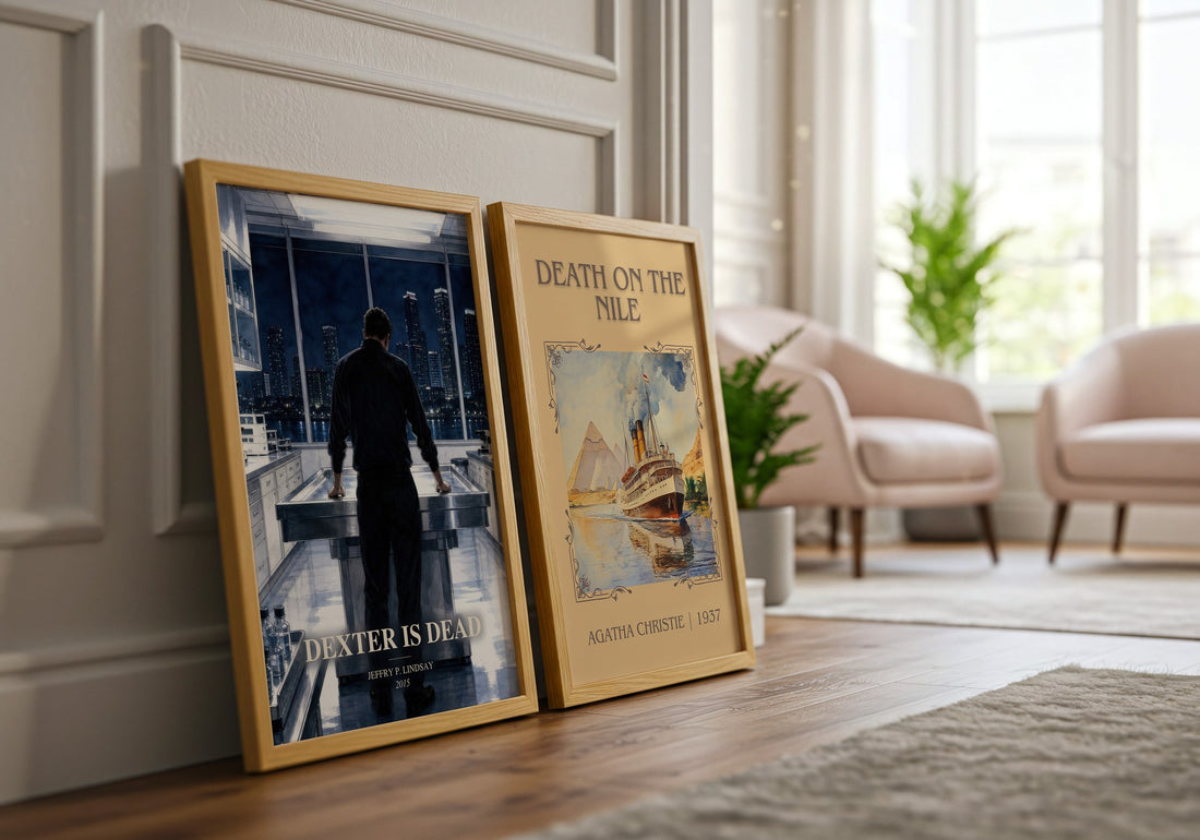 Dexter is dead watercolour print framed by window – literary home decor
