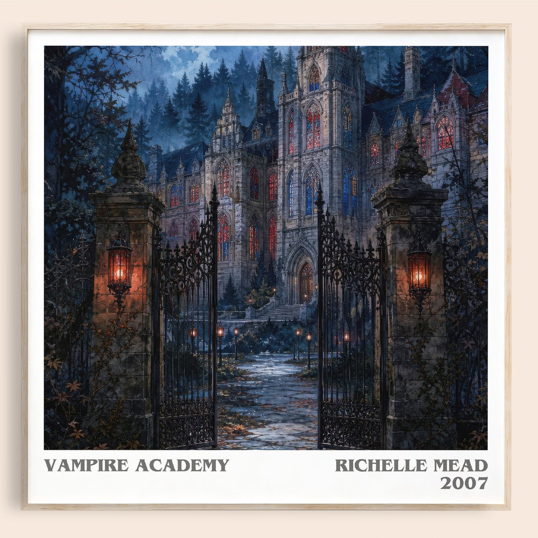 Vampire Academy literary book poster by Richelle Mead – framed literary art print
