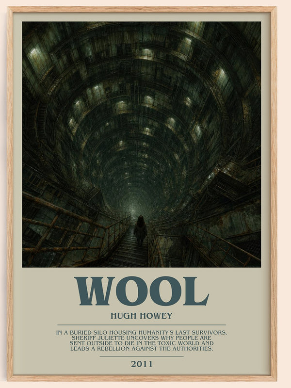 Wool bookish book poster by Hugh Howey – framed literary art print
