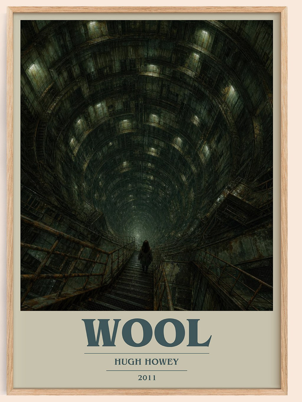 Wool book cover book poster by Hugh Howey – framed literary art print