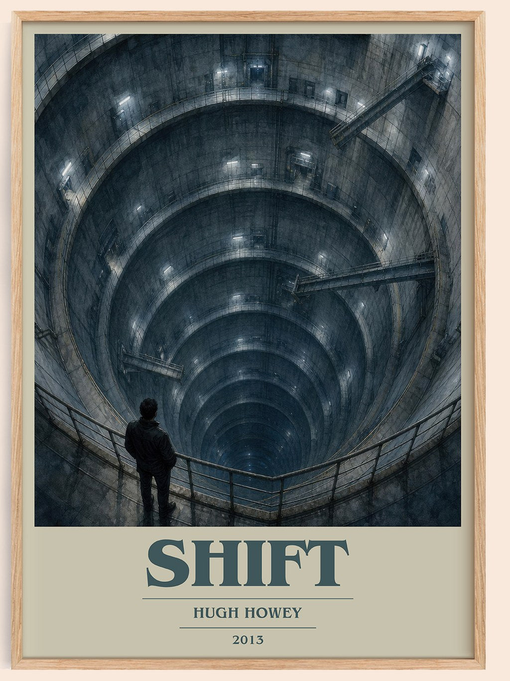 Shift book cover book poster by Hugh Howey – framed literary art print