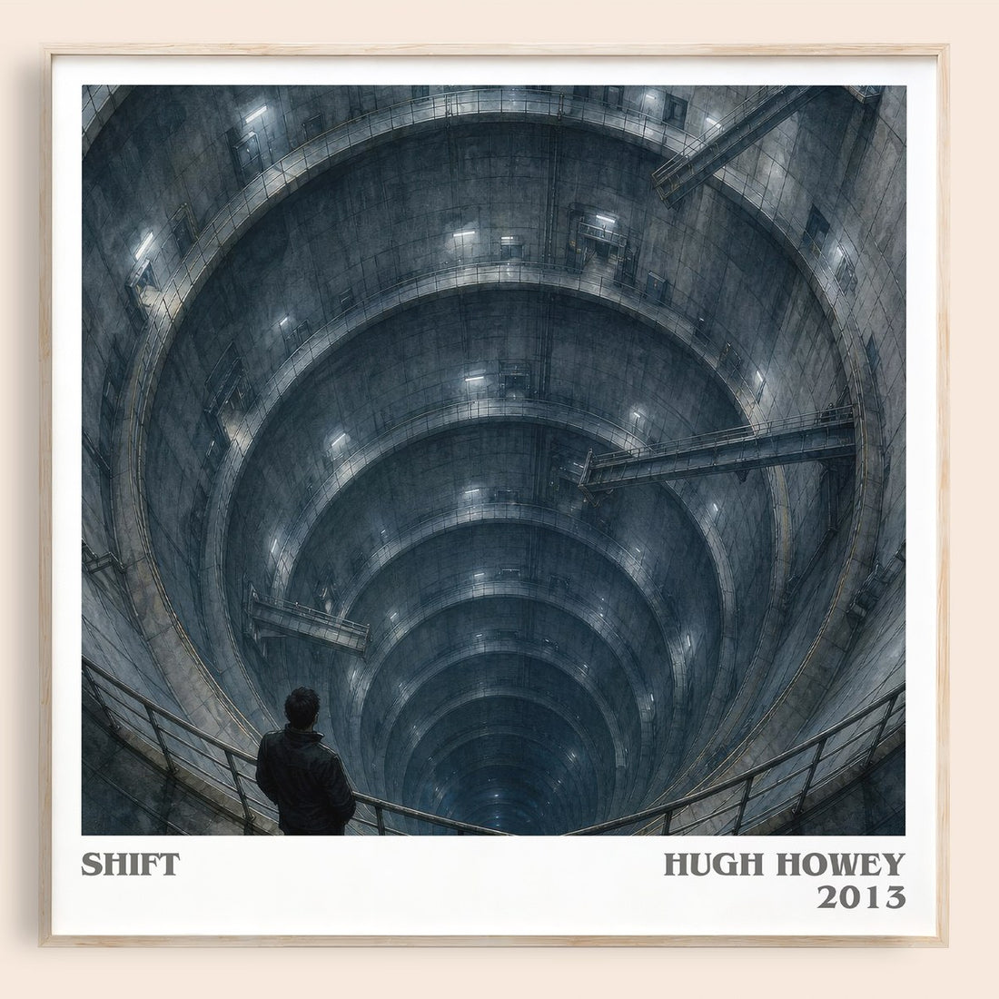 Shift literary book poster by Hugh Howey – framed literary art print