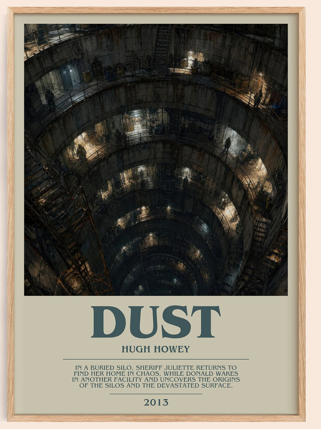 Dust bookish book poster by Hugh Howey – framed literary art print