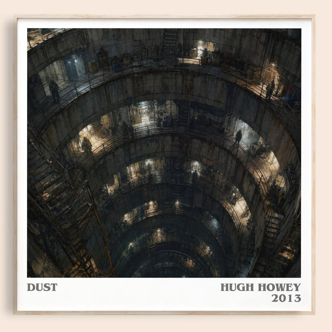 Dust literary book poster by Hugh Howey – framed literary art print