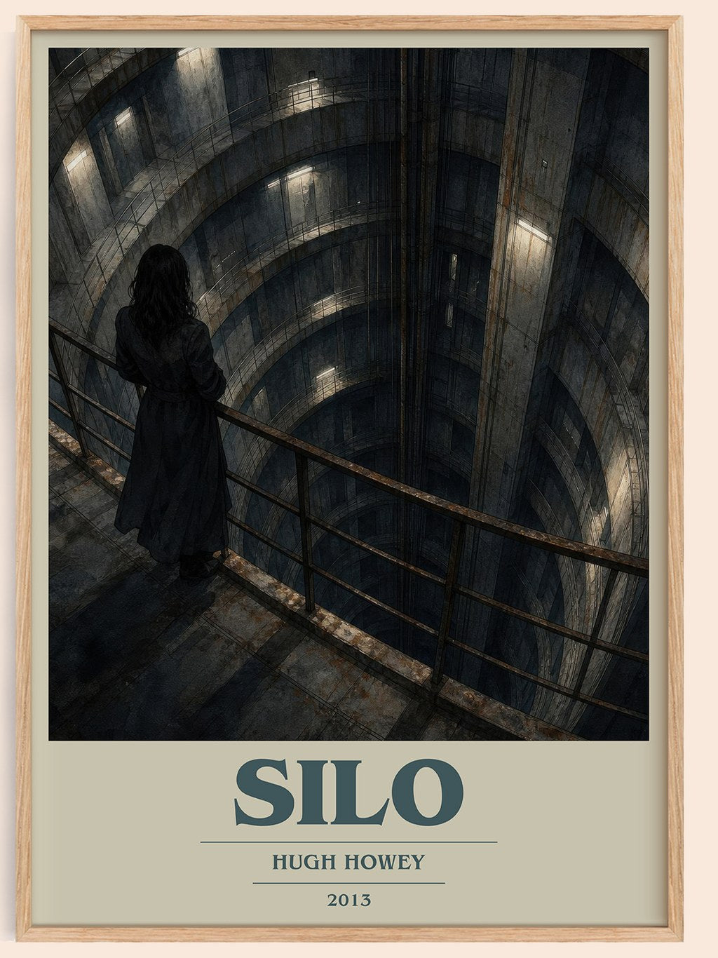 Silo book cover book poster by Hugh Howey – framed literary art print