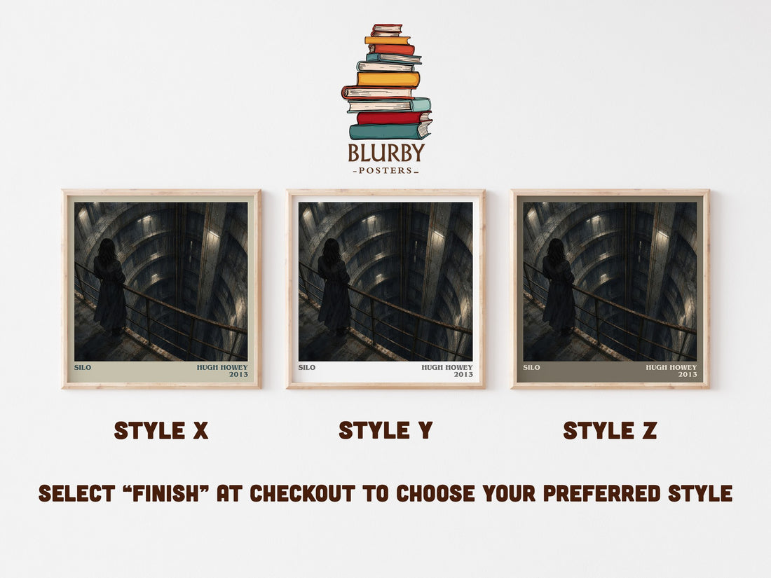 Silo literary print in frame leaning in hallway – dystopian wall art (mockup)