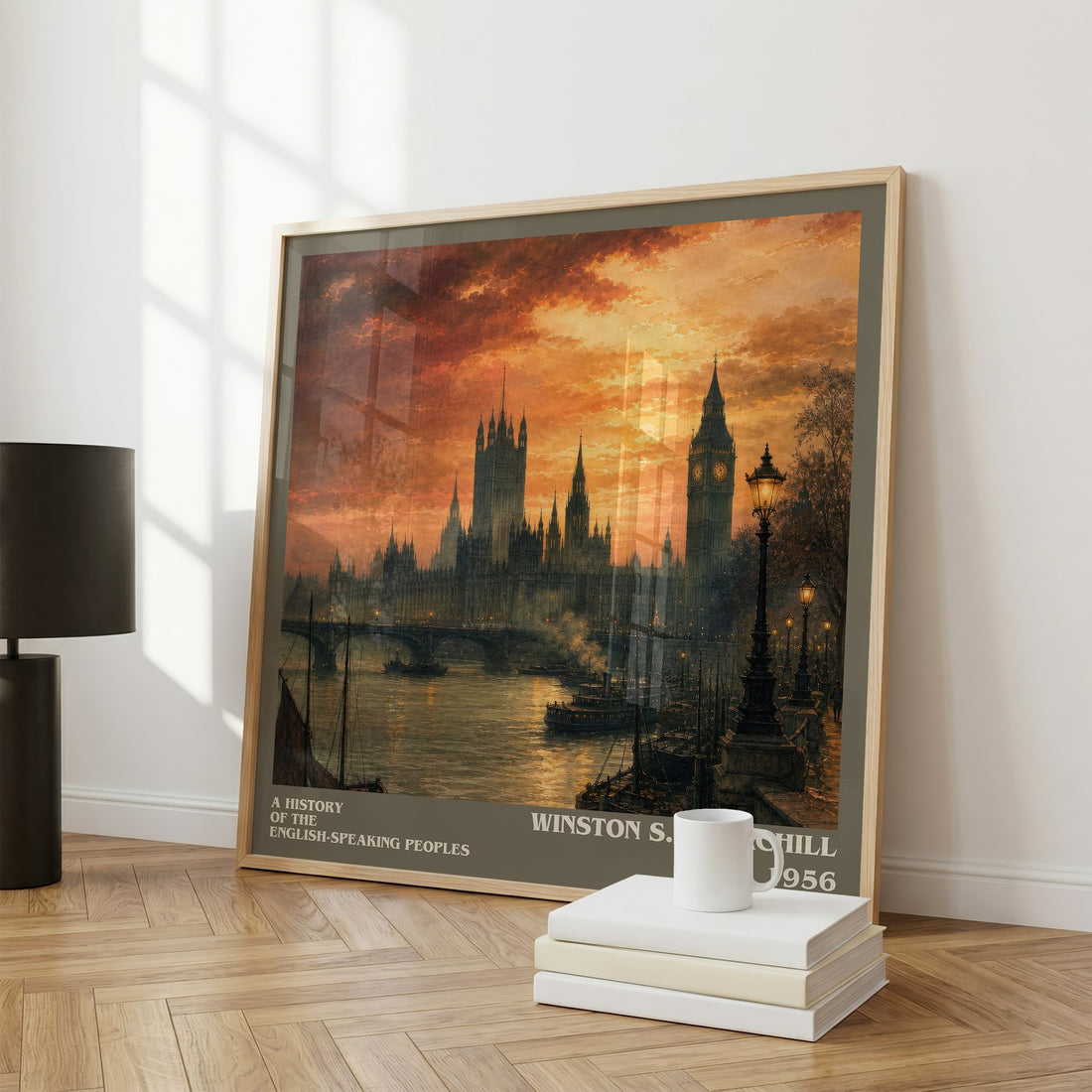 A History of the English-Speaking Peoples literary print framed by window – literary home decor