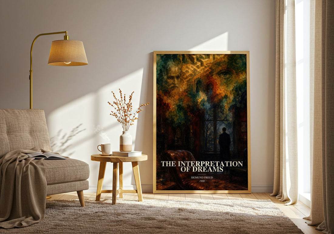 The Interpretation of Dreams watercolour print in frame leaning in hallway – non fiction wall art