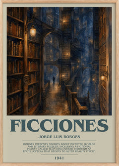 Ficciones Bookish Wall Art by Jorge Luis Borges
