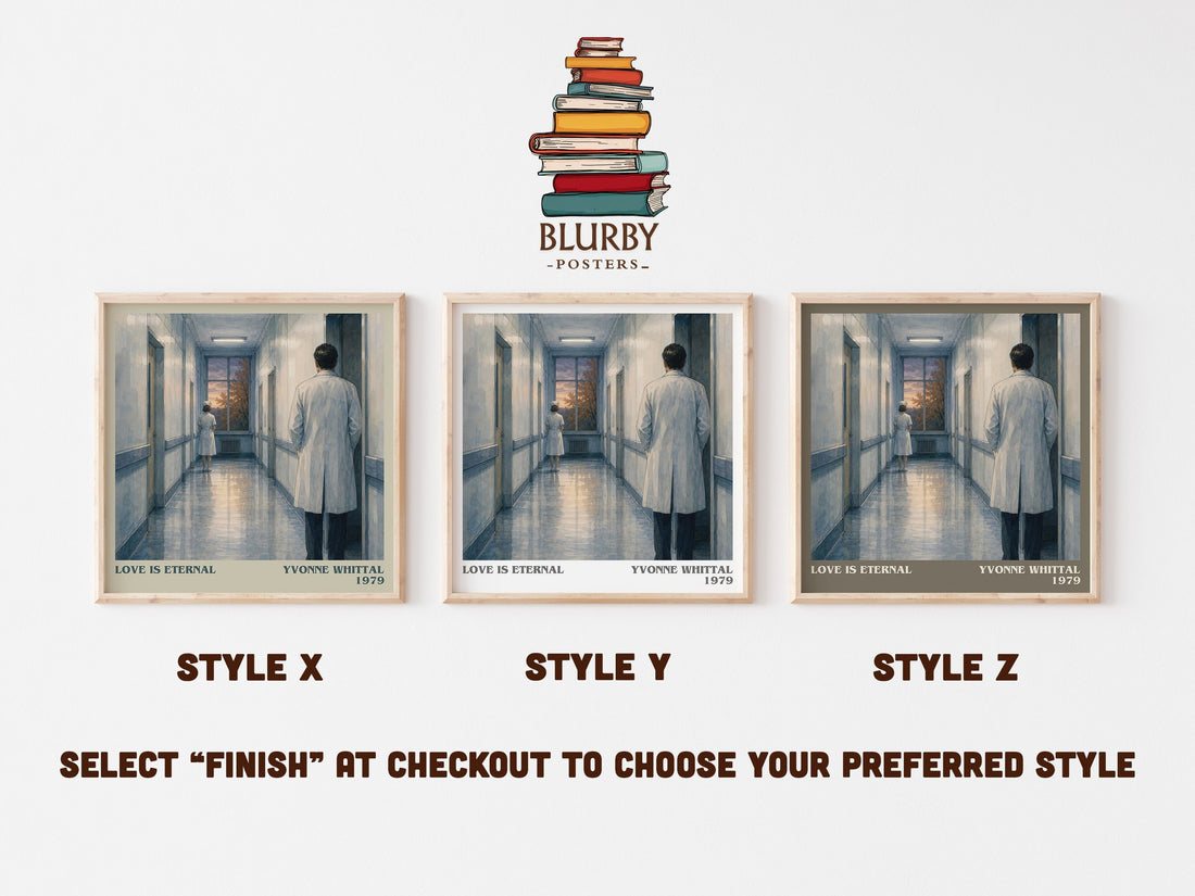Love is Eternal literary print in frame leaning in hallway – romance wall art (mockup)