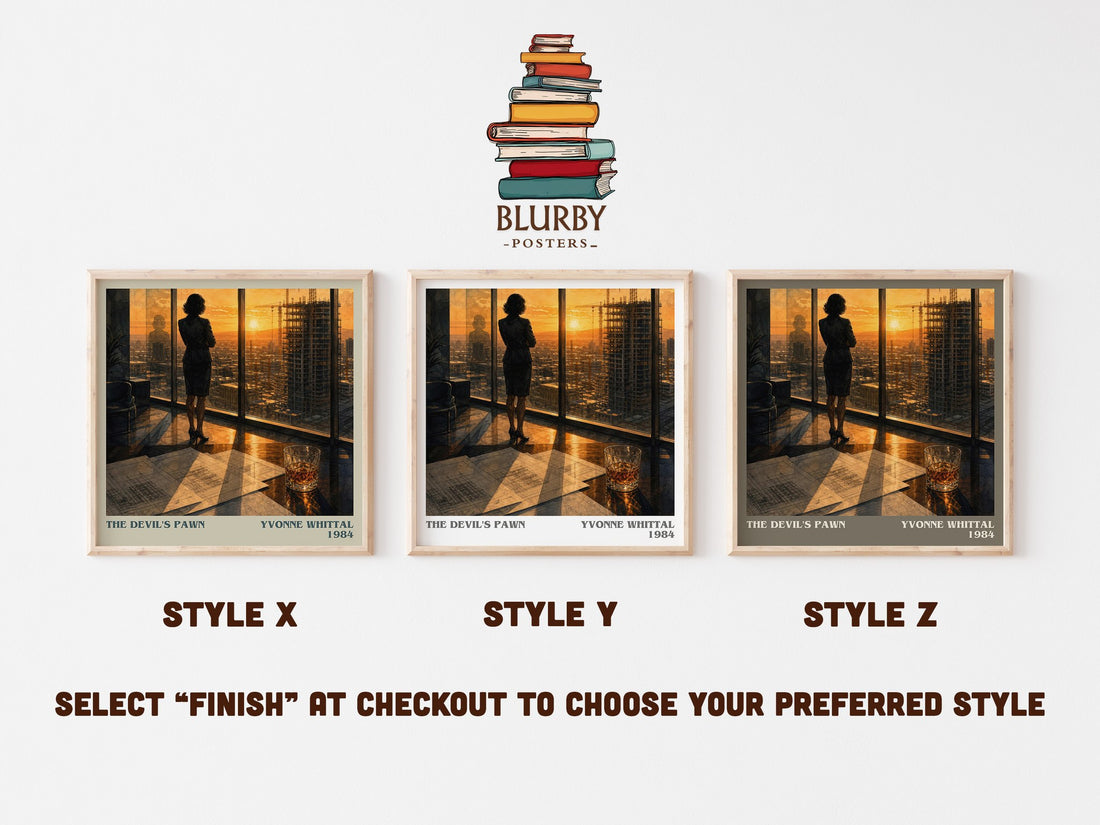 The Devil's Pawn literary print in frame leaning in hallway – romance wall art (mockup)