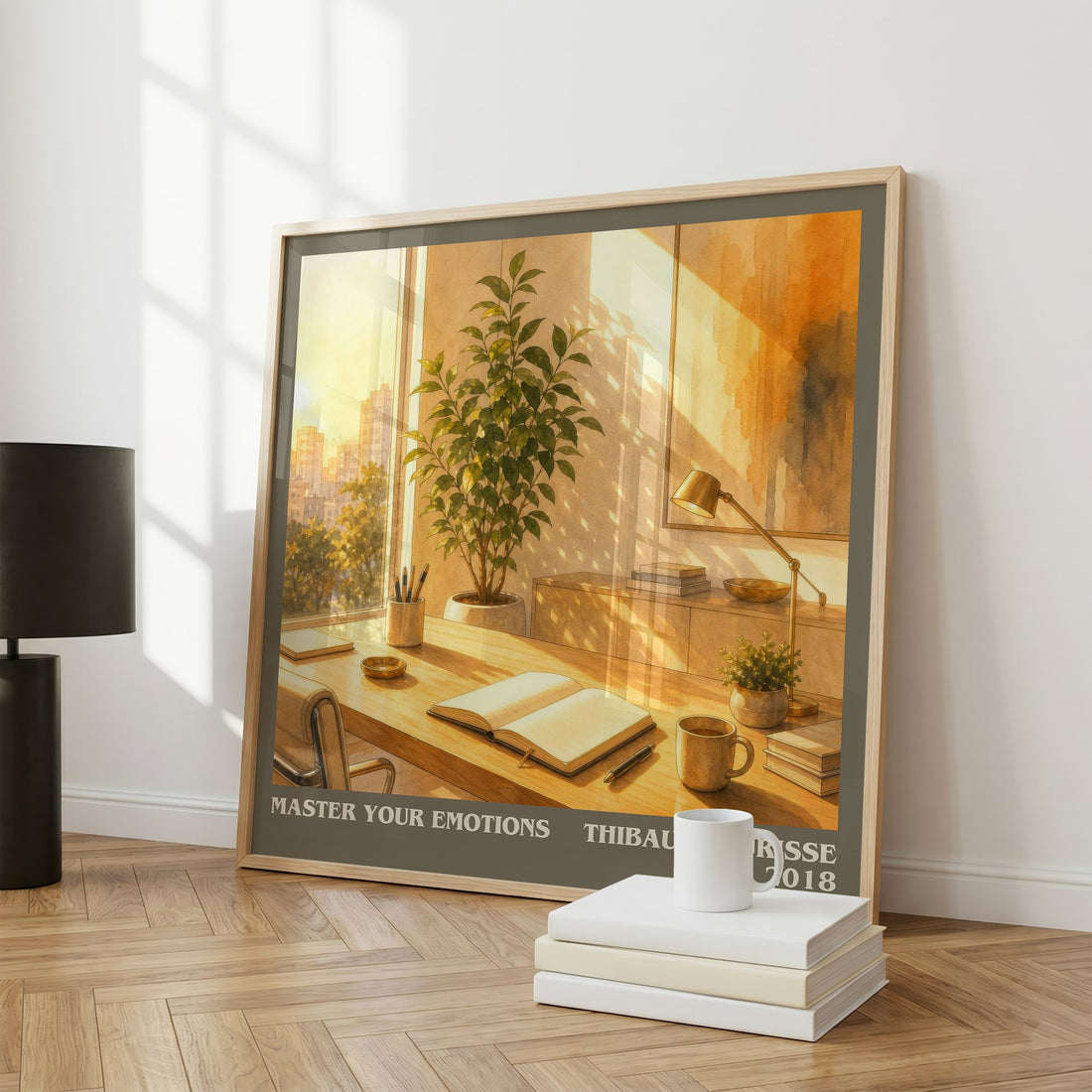 Master Your Emotions literary print framed by window – literary home decor