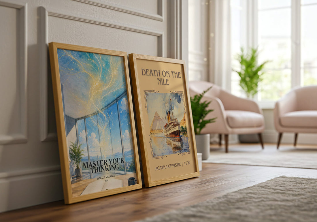 Master Your Thinking watercolour print framed by window – literary home decor