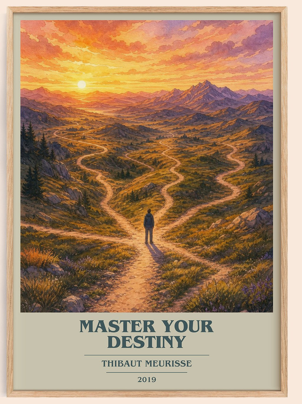 Master Your Destiny book cover book poster by Thibaut Meurisse – framed literary art print
