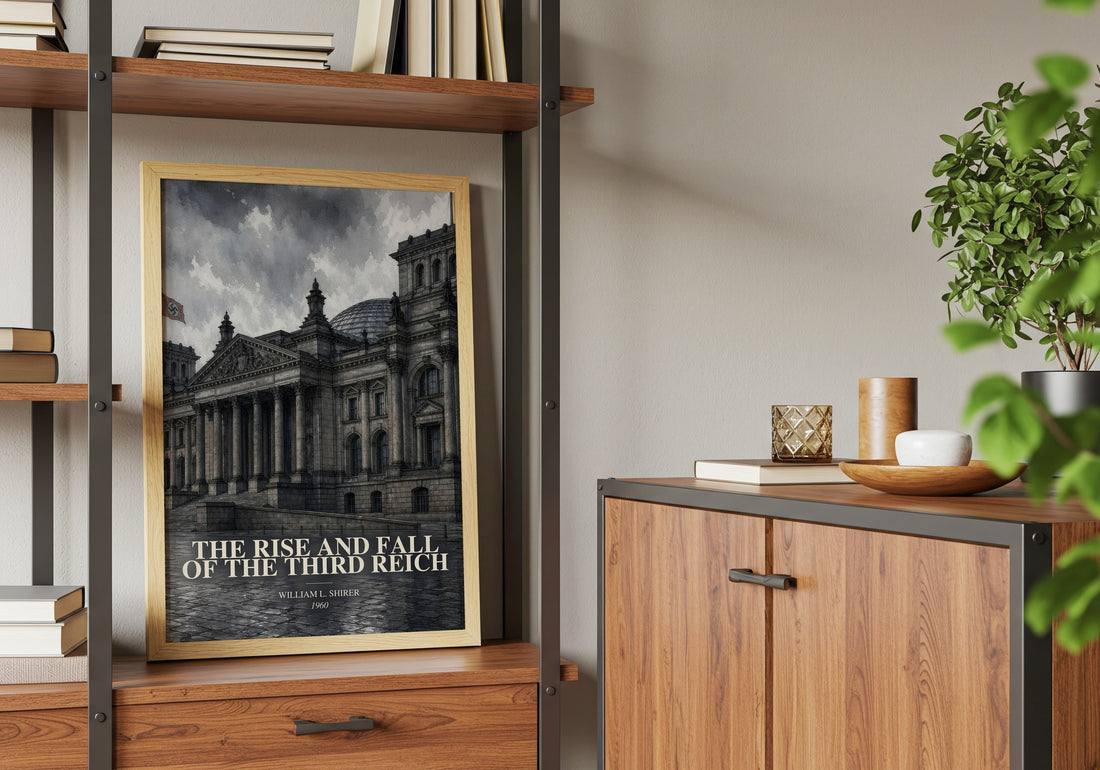 The Rise and Fall of the Third Reich book watercolour illustration paper finish options – matte satin gloss