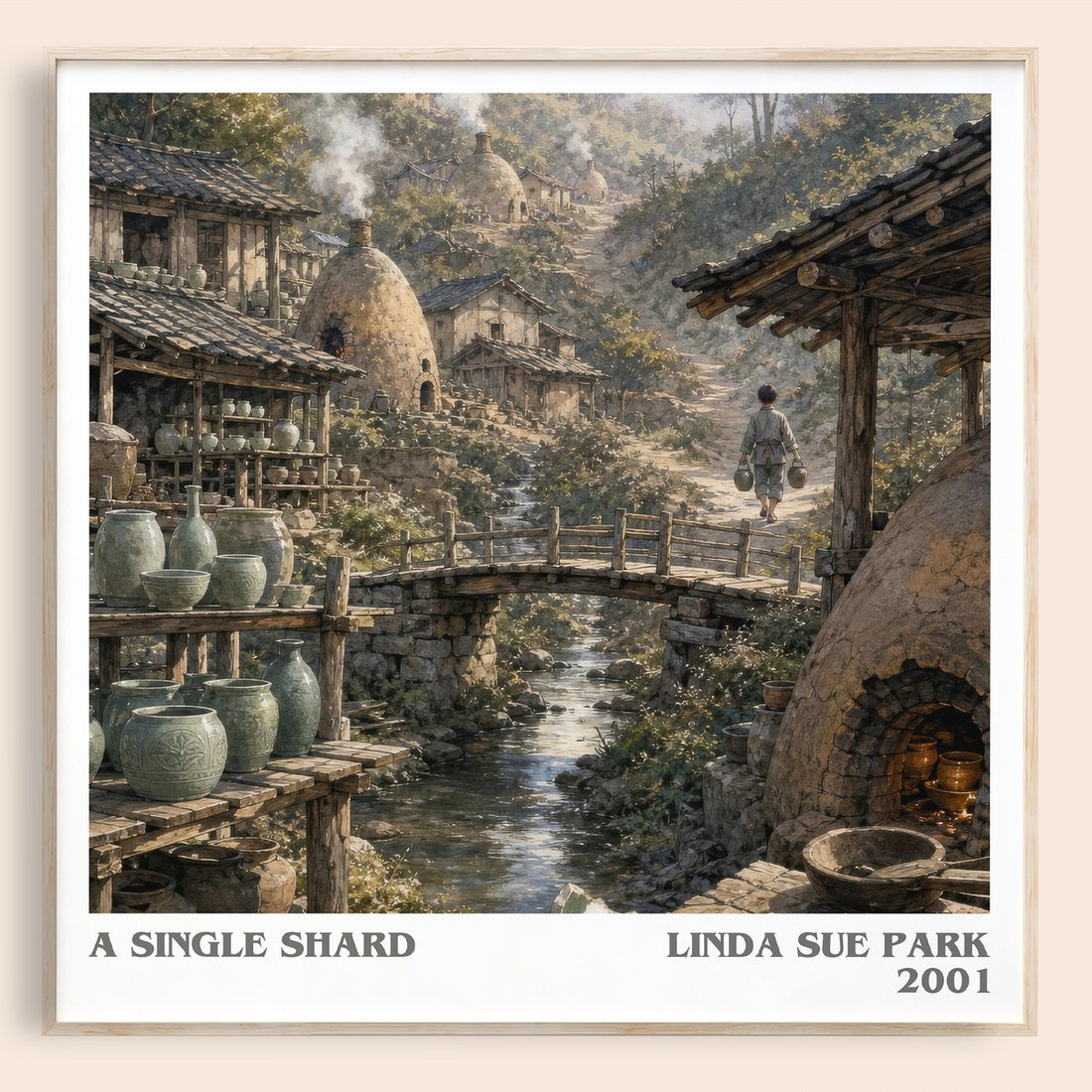A single shard literary book poster by Linda Sue Park – framed literary art print