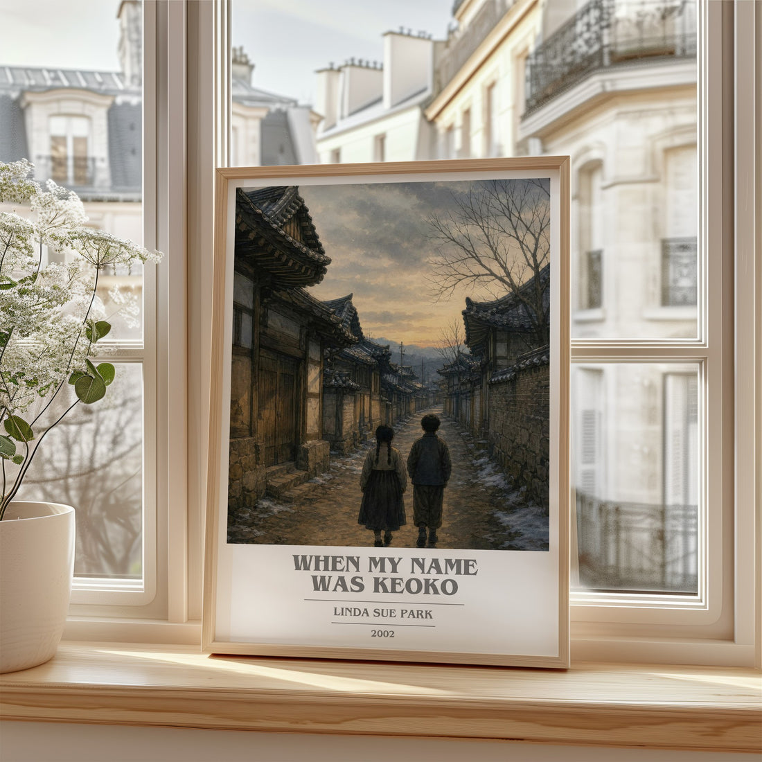 When my name was Keoko book cover poster colour and style options – Linda Sue Park book art