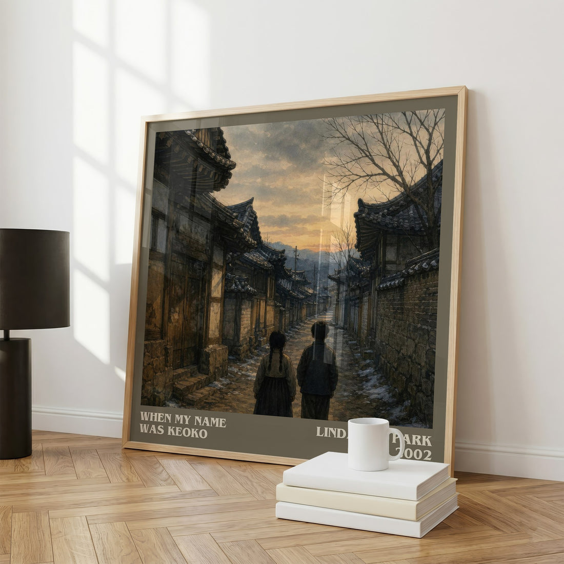 When my name was Keoko literary print framed by window – literary home decor