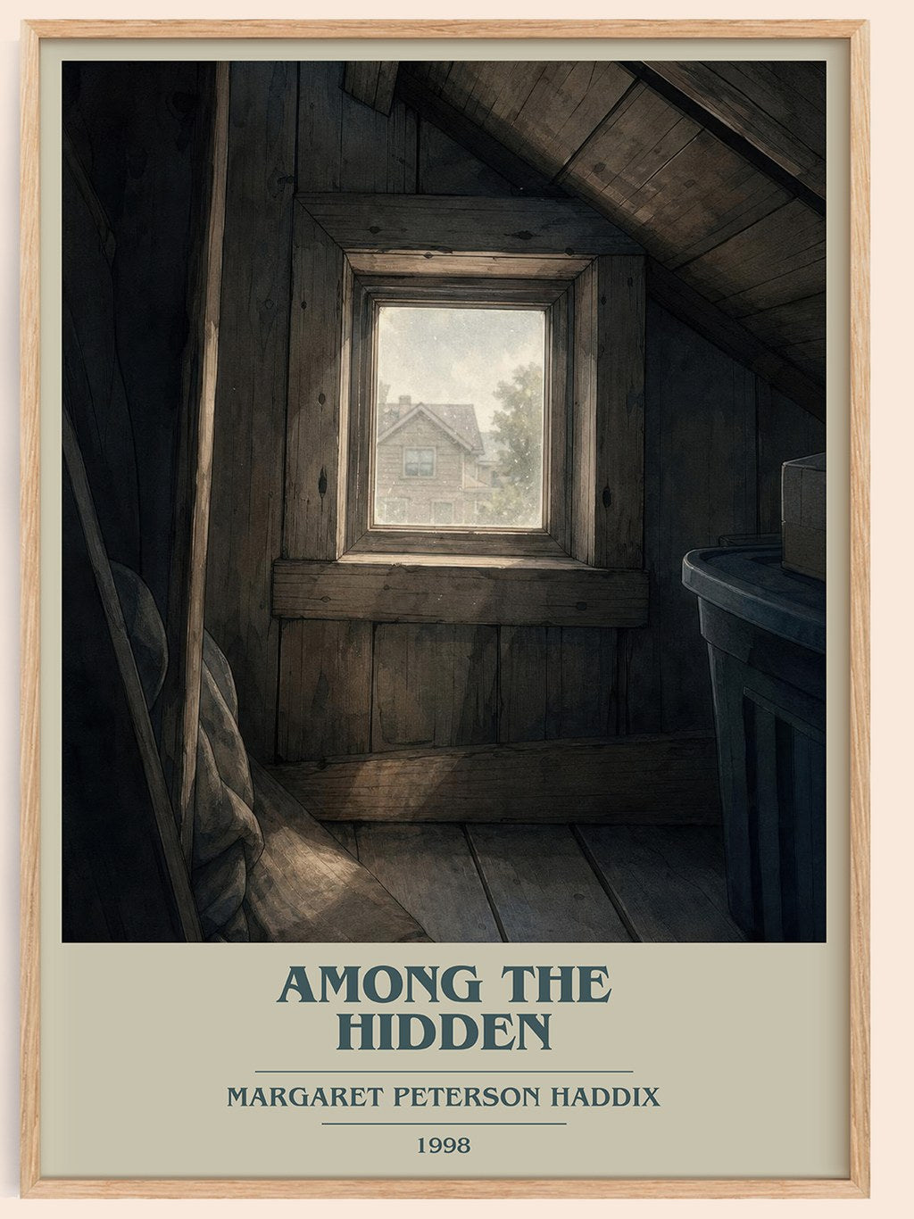 Among the Hidden book cover book poster by Margaret Peterson Haddix – framed literary art print