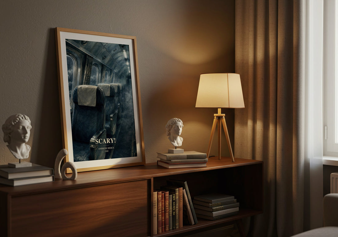 Scary! watercolour print on bookshelf – Ambrose Bierce fan gift