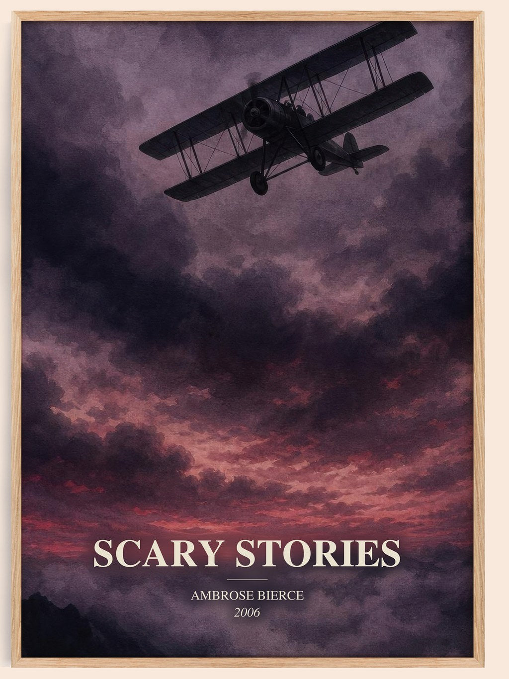 Scary Stories watercolour book poster by Ambrose Bierce – framed literary art print