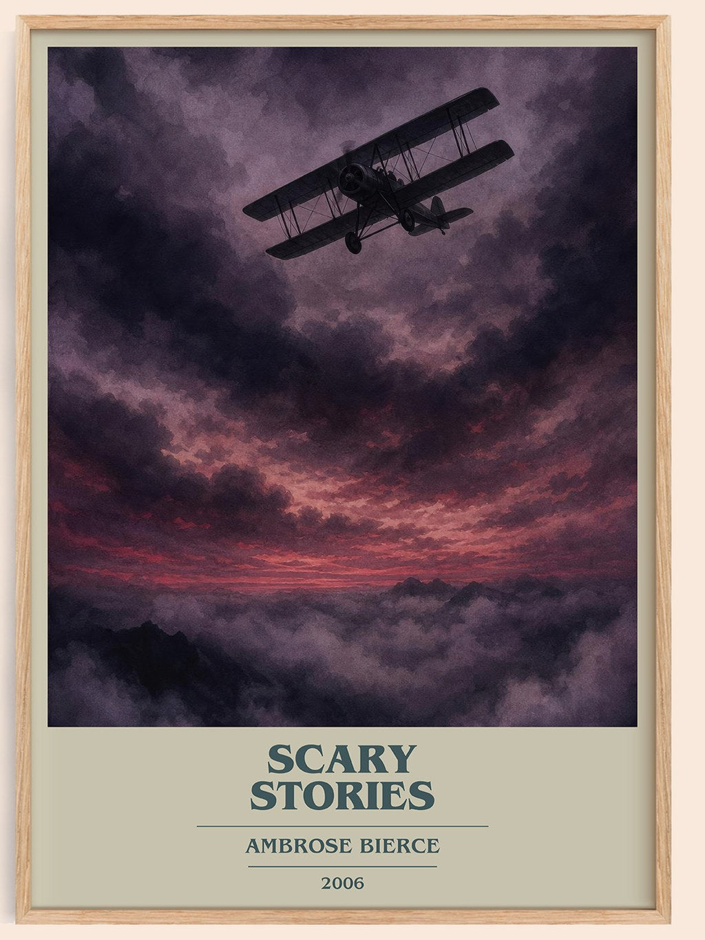 Scary Stories book cover book poster by Ambrose Bierce – framed literary art print