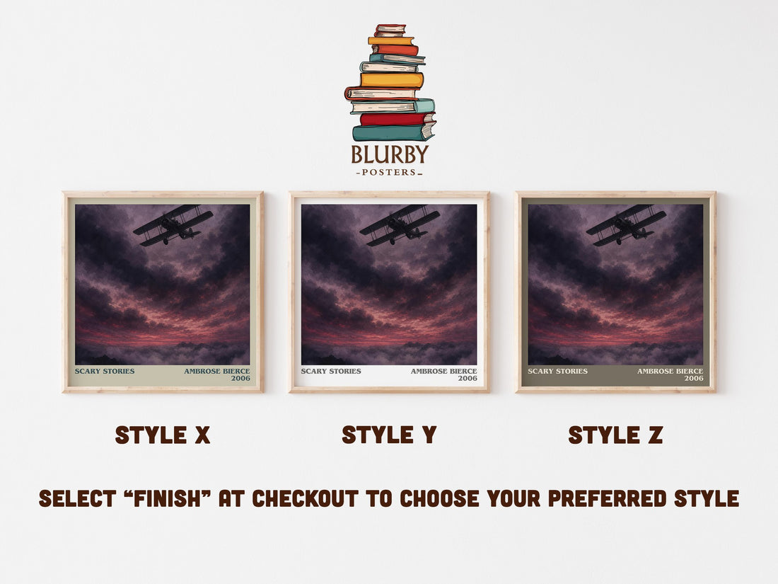 Scary Stories literary print in frame leaning in hallway – horror wall art (mockup)