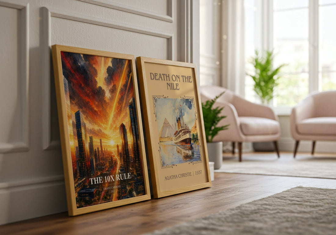The 10x rule watercolour print framed by window – literary home decor