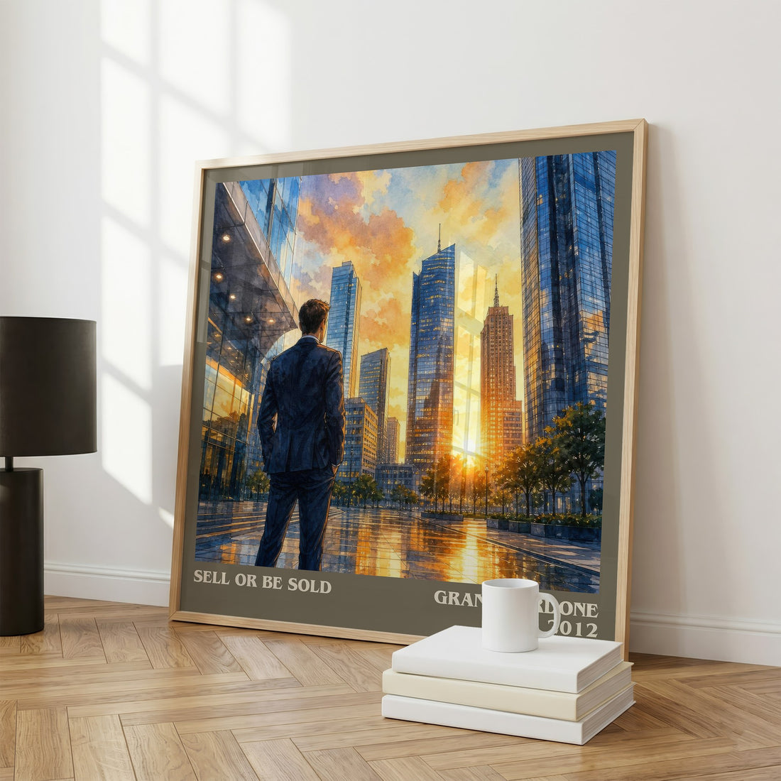 Sell or Be Sold literary print framed by window – literary home decor