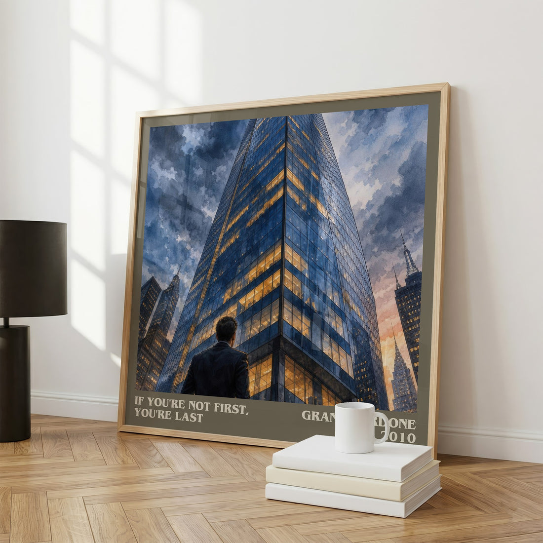 If you're not first, you're last literary print framed by window – literary home decor