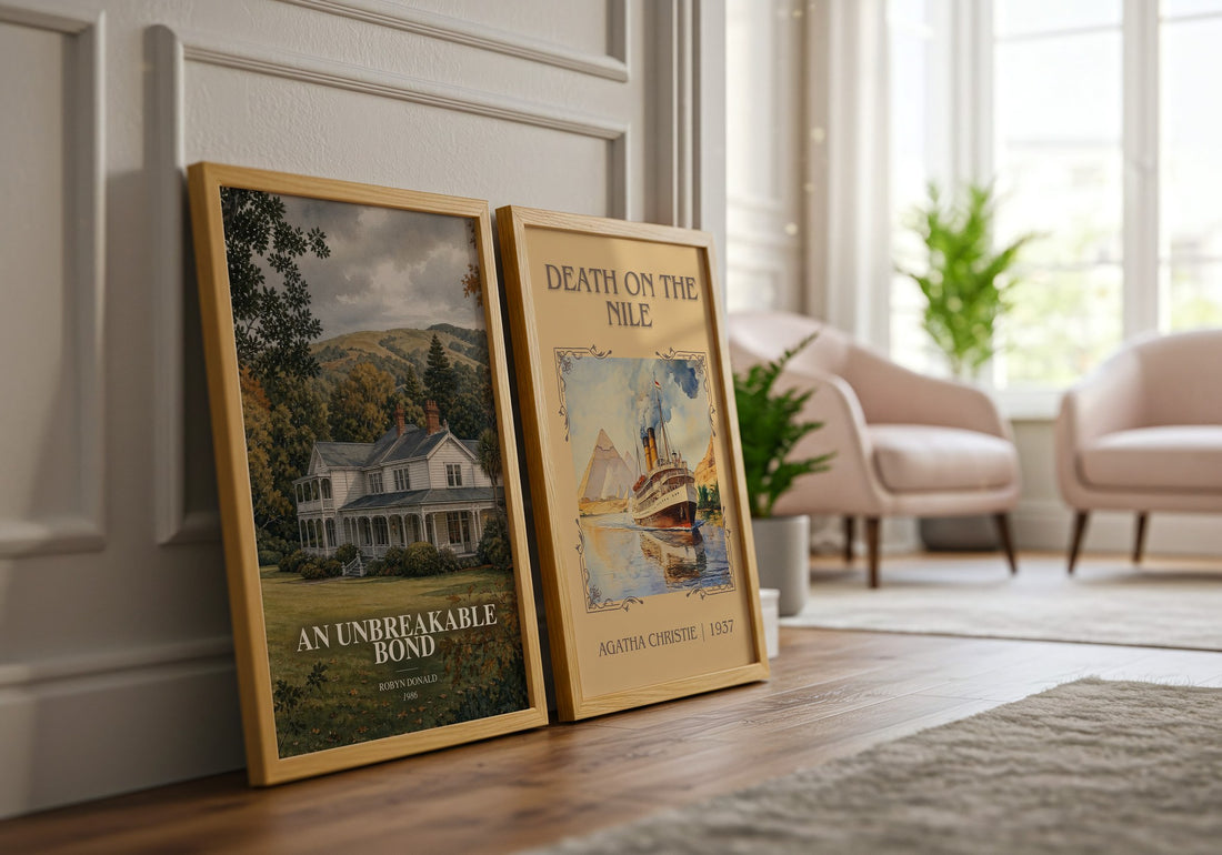 An Unbreakable Bond watercolour print framed by window – literary home decor
