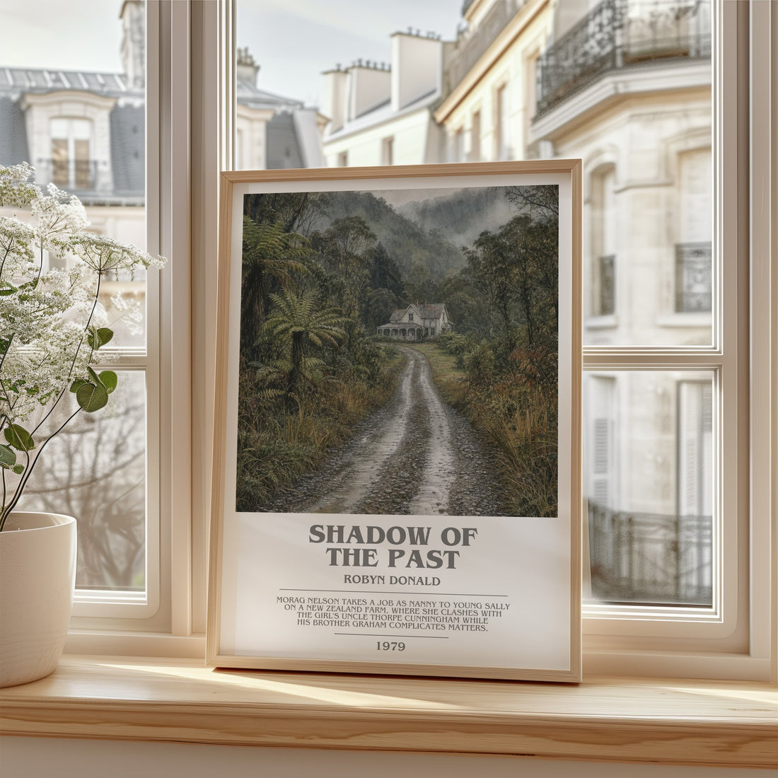 Shadow of the Past bookish poster colour and style options – Robyn Donald book art